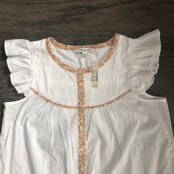 Madewell Woman’s Ruffle-Sleeve Bib Top - Picture 4 of 8